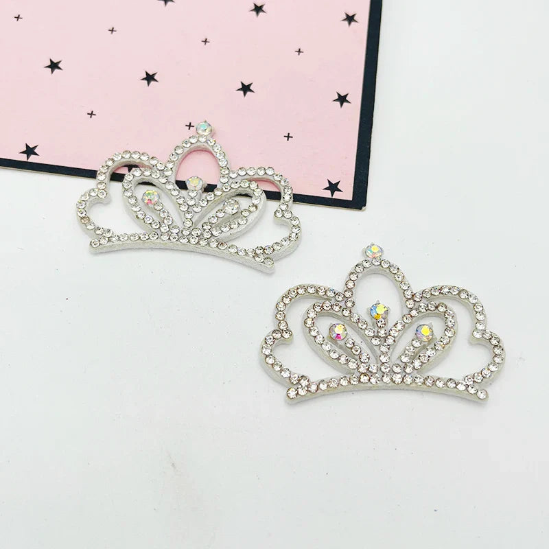 12pcs Padded Crown Rhinestone Patches – DIY Clothes, Crafts & Headwear Decor Accessories