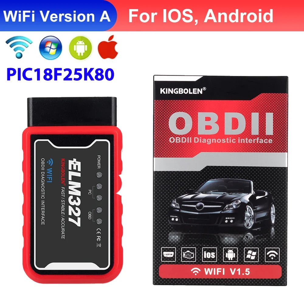 ELM327 V1.5 OBD2 Scanner - Bluetooth & WiFi Car Code Reader Diagnostic Tool for iPhone Android