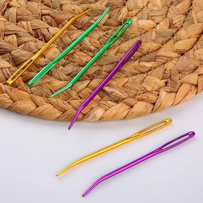 Knitting Yarn Needle Set – Bent Tip Tapestry Needles, Large Eye Blunt Needles for Hand Sewing, Knitting & Crochet