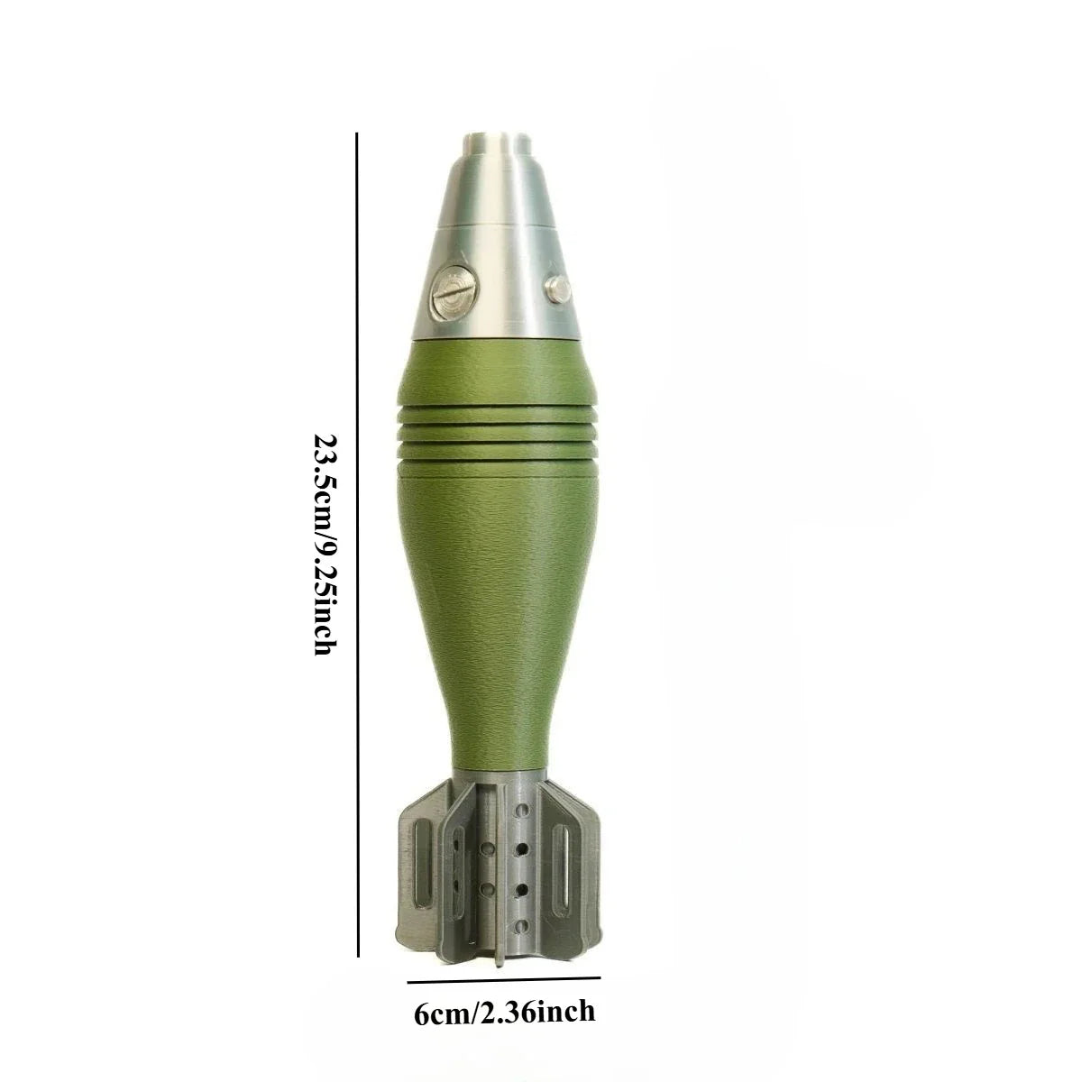 M2 60mm Mortar Shell Model – 3D Printed Realistic Non-Functional Military Replica for Home & Office Decor