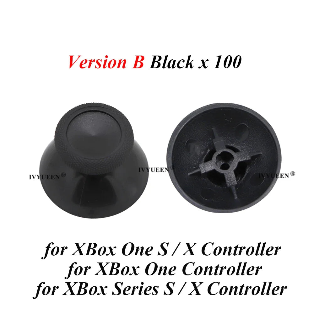 IVYUEEN 100PCS Black Analog Stick Caps – Thumb Grip Covers for PS5, PS4, PS3 & Xbox Controllers