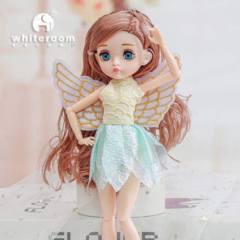 Slim 26cm BJD Doll for Girls – 13 Movable Joints with Princess Outfit, Blue Eyes & Eyelash Accessories
