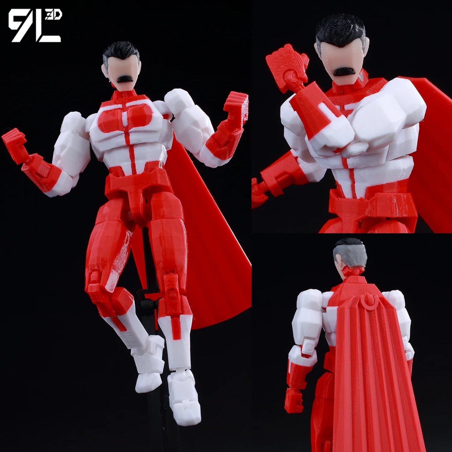9L3D Lucky 13 Invincible Boy Eve Action Figure — 3D Printed Anime Model, Multi-Jointed Poseable Collectible Toy Gift for Fans