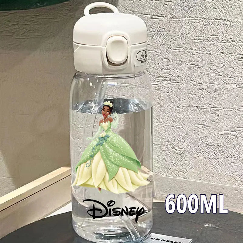 600/400ML Mermaid Princess Water Cup – Portable Transparent Plastic Sport Bottle for Kids