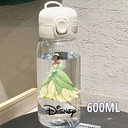 600/400ML Mermaid Princess Water Cup – Portable Transparent Plastic Sport Bottle for Kids