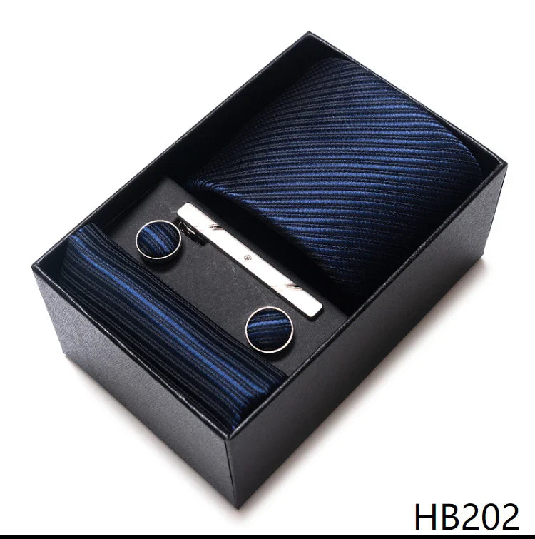 Men’s Tie and Pocket Square Gift Set – 2023 Mixed Colors Paisley Necktie in Box, Wedding Suit Accessory
