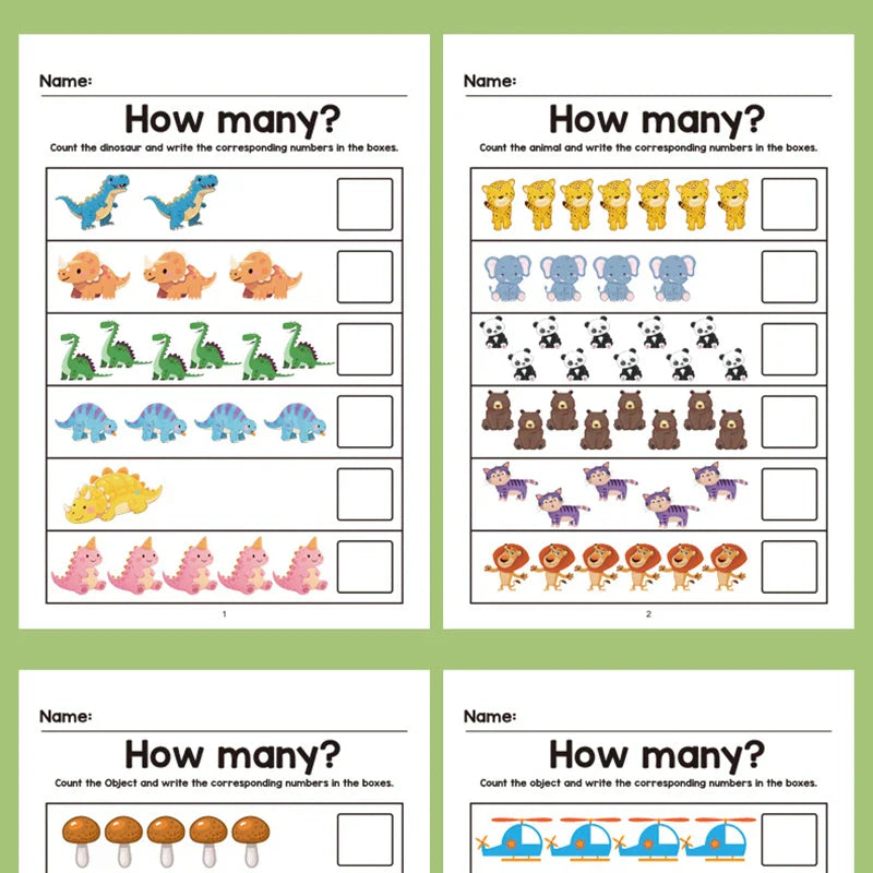Interactive Preschool Math Workbook – Number Tracing, Addition & Subtraction Worksheets for Early Learning Activities