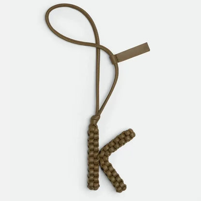 Woven Leather Letter Bag Charm – Luxury Handwoven Pendant Ornament for Women’s Handbags, Fashionable Bag Decoration Accessory