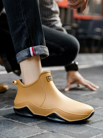 New Waterproof Rain Shoes for Women & Men – Ankle Rain Boots, Anti-Slip, Wear-Resistant, Plush for Summer & Winter