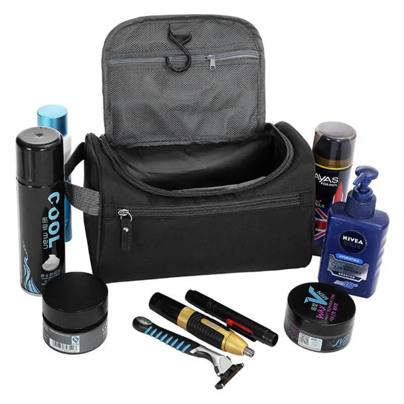 Portable Waterproof Makeup Bag – Unisex Cosmetic Organizer and Toiletry Hanging Pouch for Women and Men
