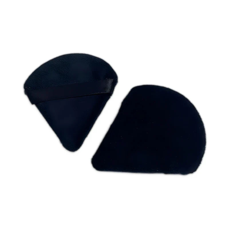 2PCS Velvet Triangle Makeup Puffs – Soft Washable Cosmetic Sponges for Wet & Dry Use with Foundation, Powder, Blush & Shadow