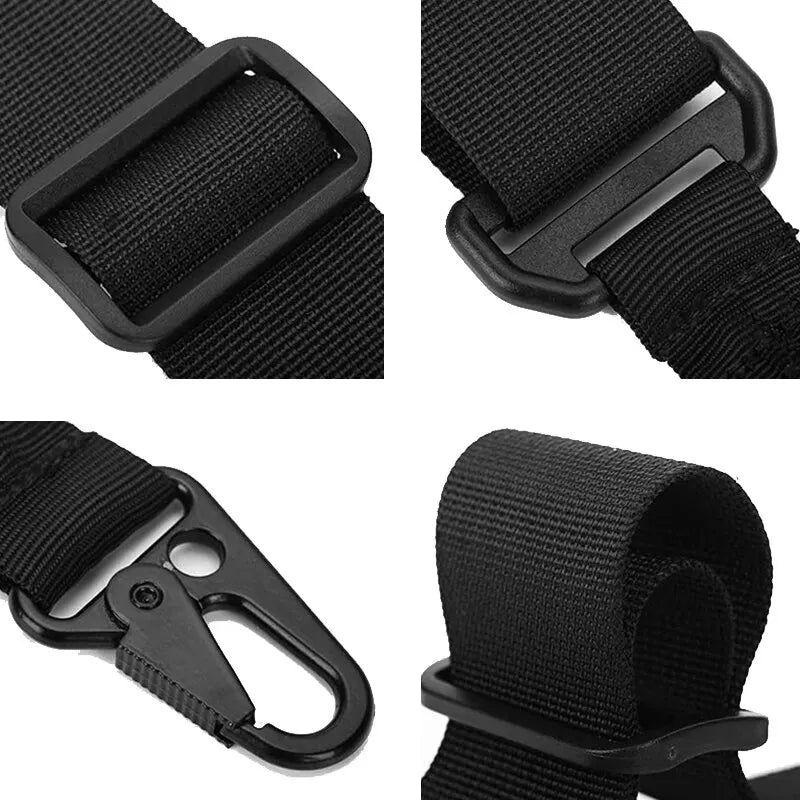 Durable Nylon Tactical Two-Point Sling: Bungee Shoulder Strap for Heavy-Duty Outdoor Hunting Sports