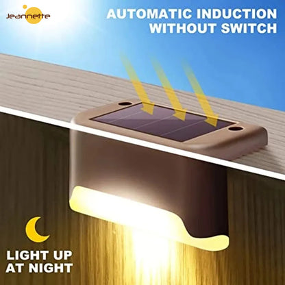 Waterproof Solar Deck Stair Lights: Outdoor LED Path Lighting for Garden Step Patio Fence