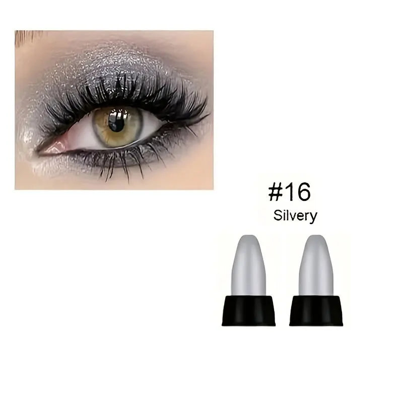 16 Colors Pearlescent Waterproof Eyeliner – Glitter, Long-Lasting & Non-Smudge Eye Makeup