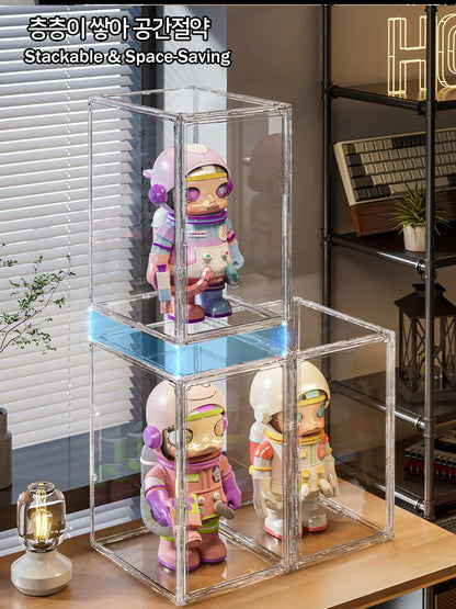 50×37×29cm Transparent Toy Organizer & Display Cabinet – Durable Storage Box for Helmets, Shoes & Books