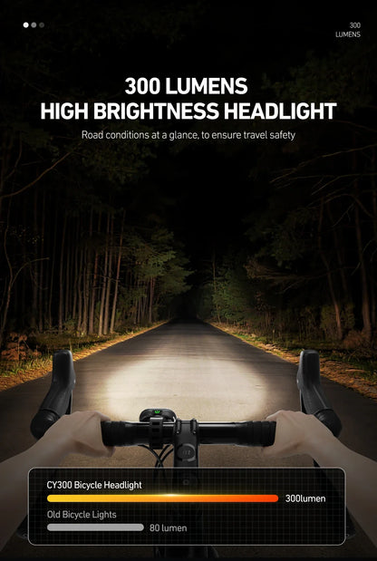 CYCLAMI CY300T Smart Bicycle Brake Sensing Light — Waterproof Front & Rear MTB Road Bike Light Accessory
