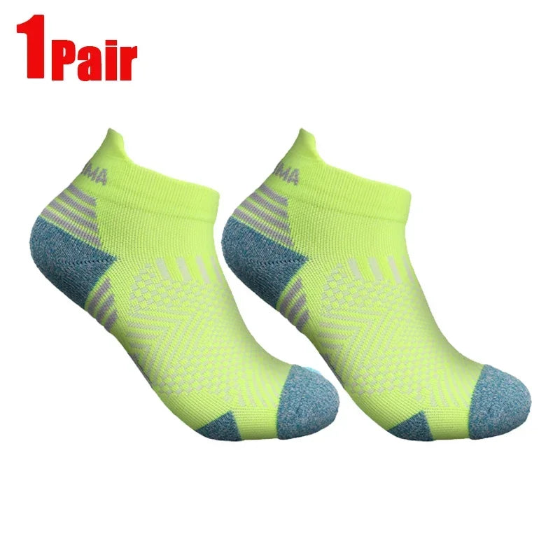 Breathable Compression Ankle Socks for Men & Women – Low Cut Athletic Running, Fitness & Marathon Performance Socks (1–3 Pairs)