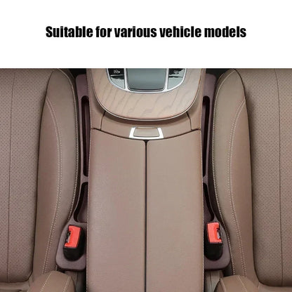 2PCS Universal Car Seat Gap Filler Organizer - PU Leather Waterproof Anti-Drop Storage Strip