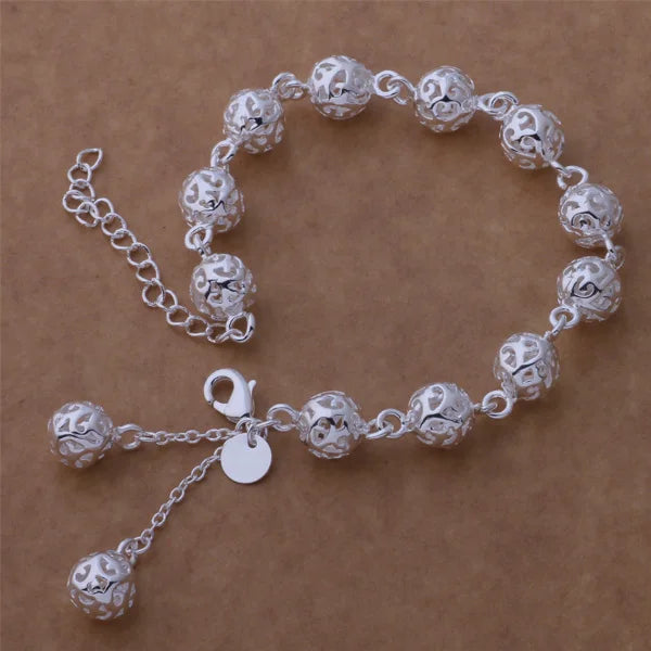 925 Sterling Silver Bead Bracelet – High-Quality Romantic Chain for Women, Fashion Jewelry Gift for Engagement, Party & Wedding