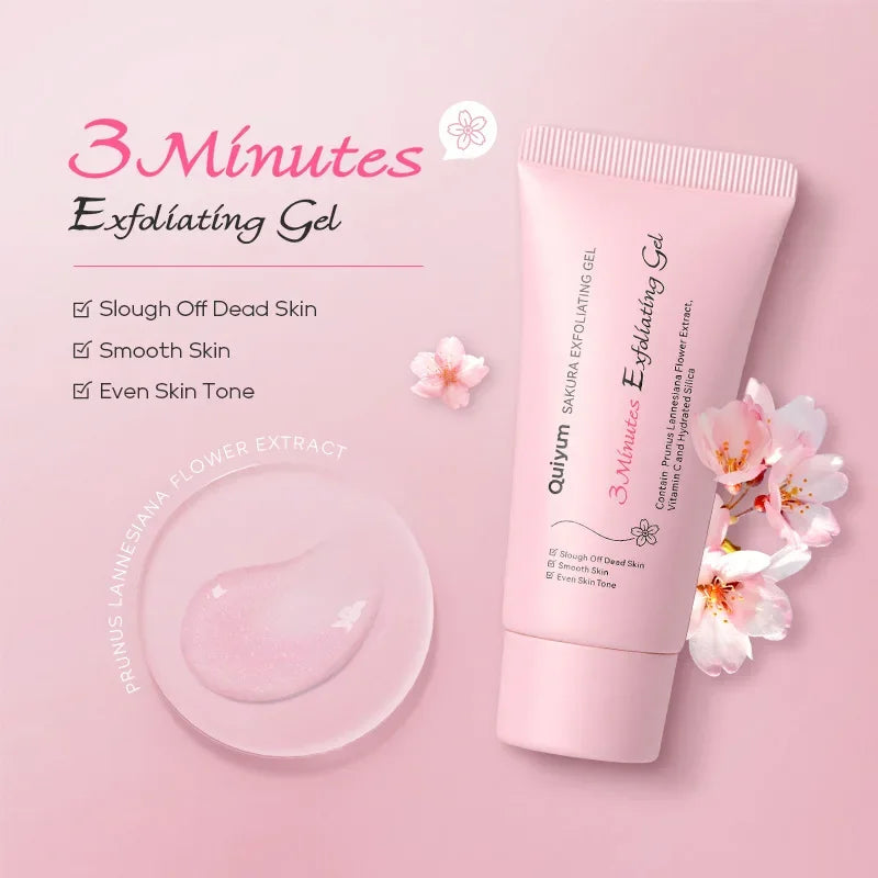 Sakura Exfoliating Peeling Gel — Moisturizing Nourishing Facial Scrub Cream for Skin Care, 30g/50g