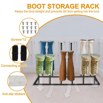 Free-Standing Metal Boot Rack Organizer – Removable Tall Boot Storage Holder, Multifunctional Home Boot Rack