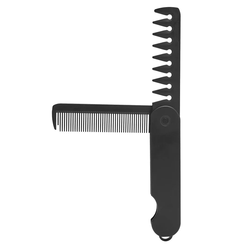 Multifunctional Folding Pocket Comb – Portable Wide Tooth Comb for Men’s Hair, Beard & Oil Head Styling
