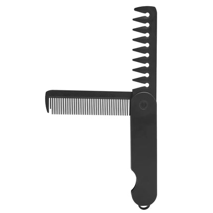 Multifunctional Folding Pocket Comb – Portable Wide Tooth Comb for Men’s Hair, Beard & Oil Head Styling
