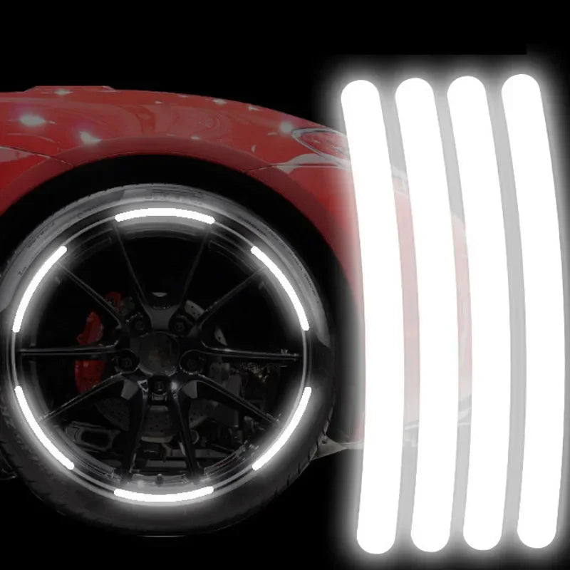 20pcs Reflective Car Wheel Hub Sticker: Luminous Rim Strips for Night Driving | Bike & Motorcycle Wheel Accessories