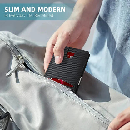 RFID Carbon Fiber Slim Wallet for Men – Luxury Money Bag, Thin Card Holder, Small Short Billfold Purse