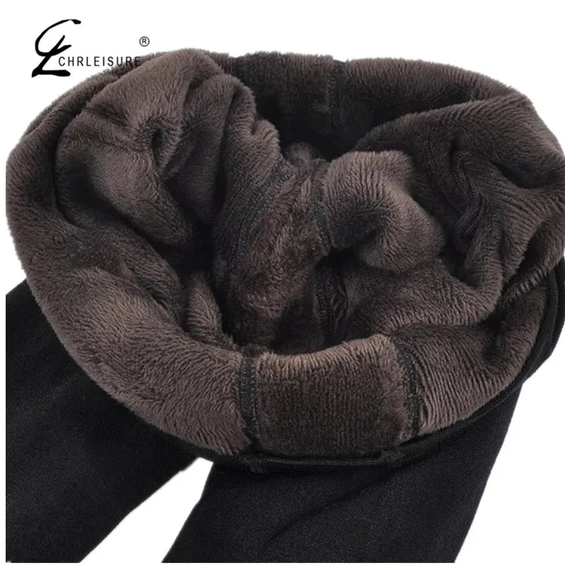 Women’s Winter High Waist Leggings – Thick Velvet Solid Color Leggings in 8 Colors, S-XXL, Warm Autumn Fashion Pants