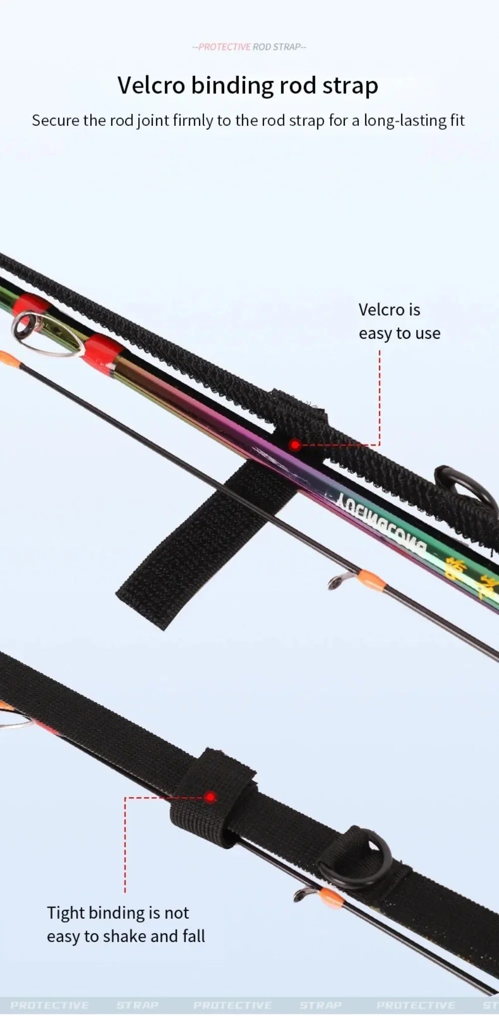 Adjustable Fishing Rod Storage Bag — Portable Shoulder Belt Protector for Reel and Rod, 1-Piece Fishing Accessory