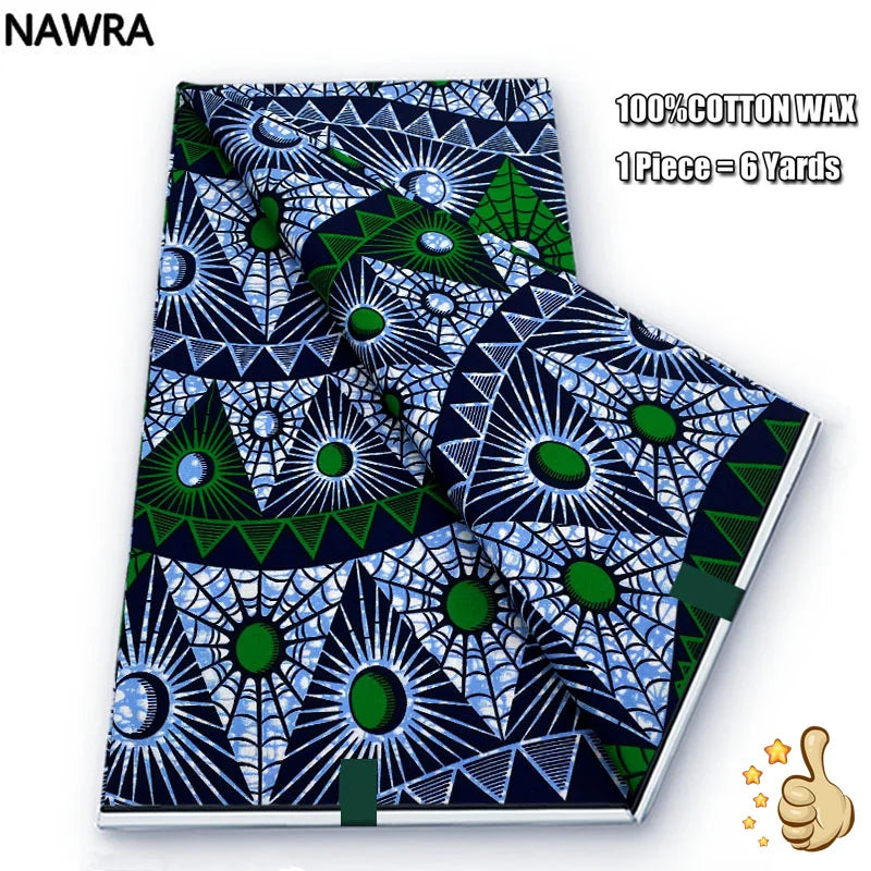 2026 African Real Wax Print Fabric - 100% Cotton Nigerian Ghana Style Pagne for Women
