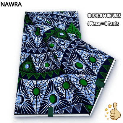 2026 African Real Wax Print Fabric - 100% Cotton Nigerian Ghana Style Pagne for Women