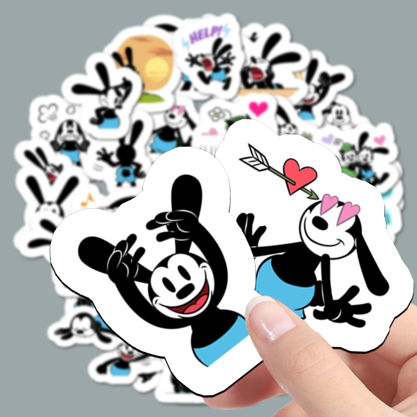 40pcs Graffiti Oswald the Lucky Rabbit Stickers – Cute Cartoon Decals for Luggage, Laptop & Skateboard