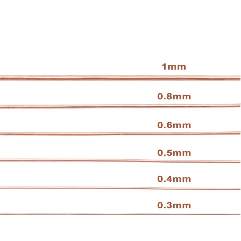 1–10M Pure Copper Wire Coil – Bare T2 Conductive Wire, Diameter 0.1–5mm for Electronics and DIY Projects