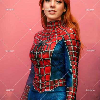 Spider-Raimi Cosplay Costume – Spider Girl Zentai Spandex Bodysuit for Halloween, Party & Anime Geek Outfit
