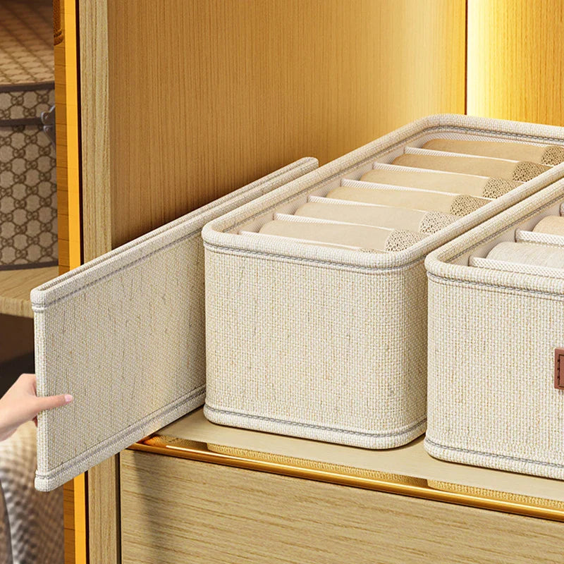 Underwear & Sock Storage Box – Cabinet Drawer Organizer with Dividers for Clothes, Ties & Wardrobe