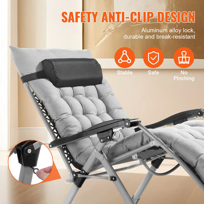 SucceBuy Zero Gravity Recliner Chair – Adjustable Anti-Gravity Lounge with Cushion, Footrest & Cup Holder