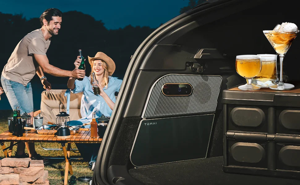 Tesla Model Y 5-Seater 15L Car Fridge – Smart Compressor Portable Cooler 12V/24V for Road Trips, Camping & Daily Use