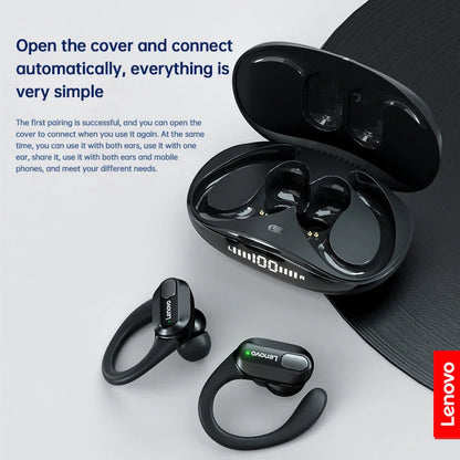 Lenovo XT80 Sports Wireless Earphones — TWS Bluetooth 5.3, HiFi Stereo, LED Power Display, Built-in Mic Headphones