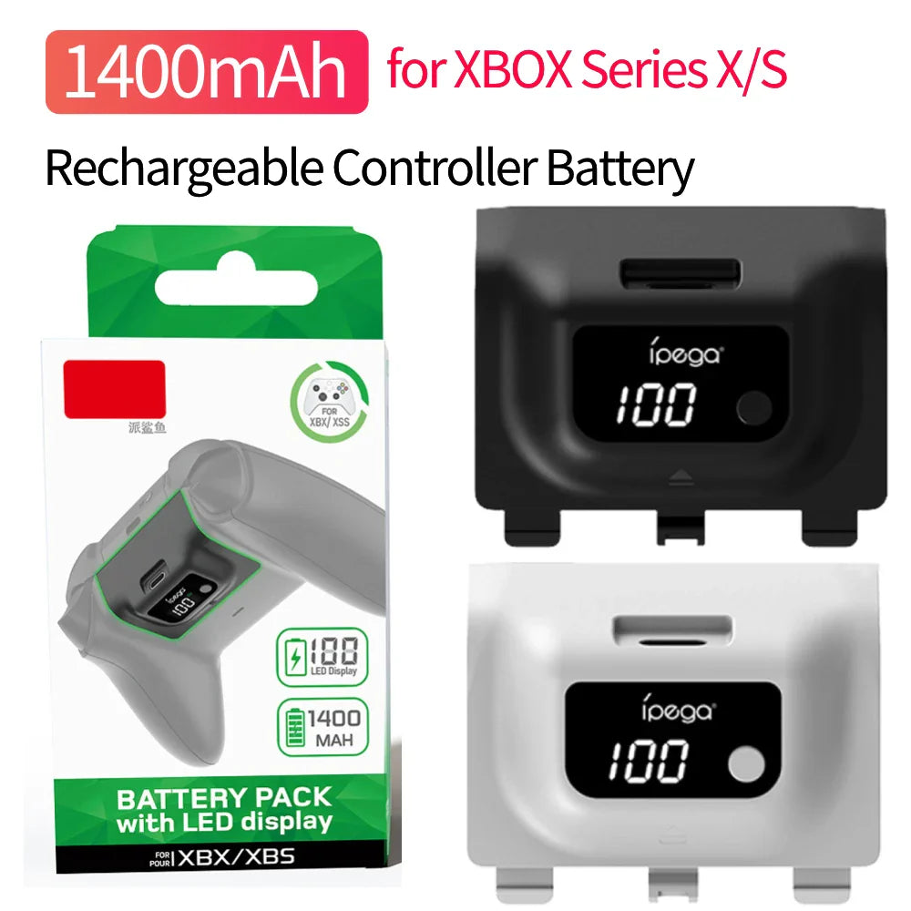 Wireless Gamepad Rechargeable Battery 1400mAh — Digital Display Replacement for Xbox Series X/S Controller
