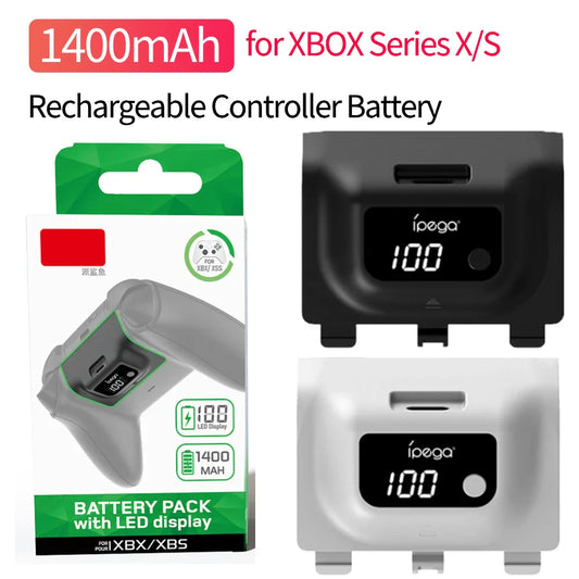 Wireless Gamepad Rechargeable Battery 1400mAh — Digital Display Replacement for Xbox Series X/S Controller