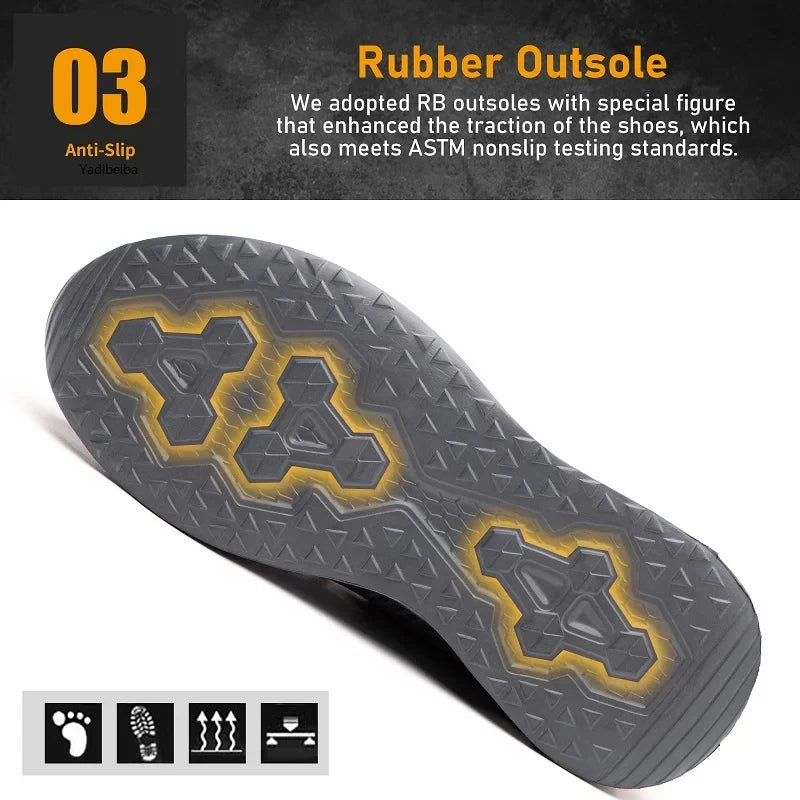 Steel Toe Safety Shoes for Men & Women – Lightweight Puncture-Proof Work Sneakers, Unisex Construction Boots