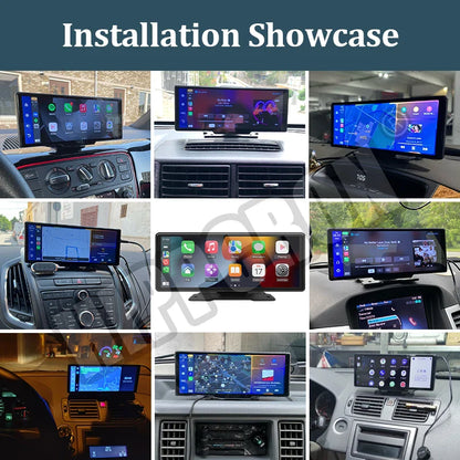 10.26" Car Mirror Radio Multimedia Player – Wireless CarPlay & Android Auto, Bluetooth, AUX, USB Screen