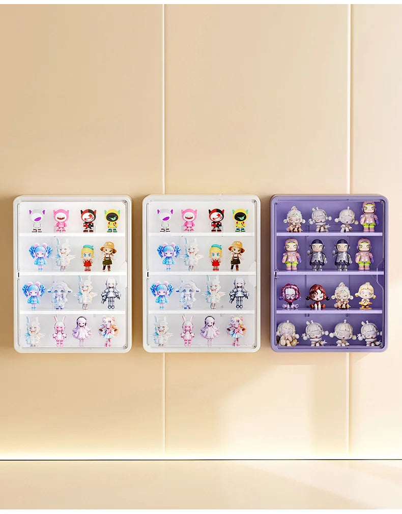 Wall-Mounted Doll Blind Box Storage Rack – Magnetic Suction Figurine Display Cabinet, Dustproof Handheld Box for Collectibles