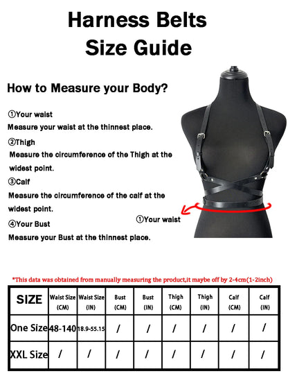 Women’s Punk Fashion Body Harness Belt, Gothic Street Style Waist Corset Suspenders Clothing Accessory