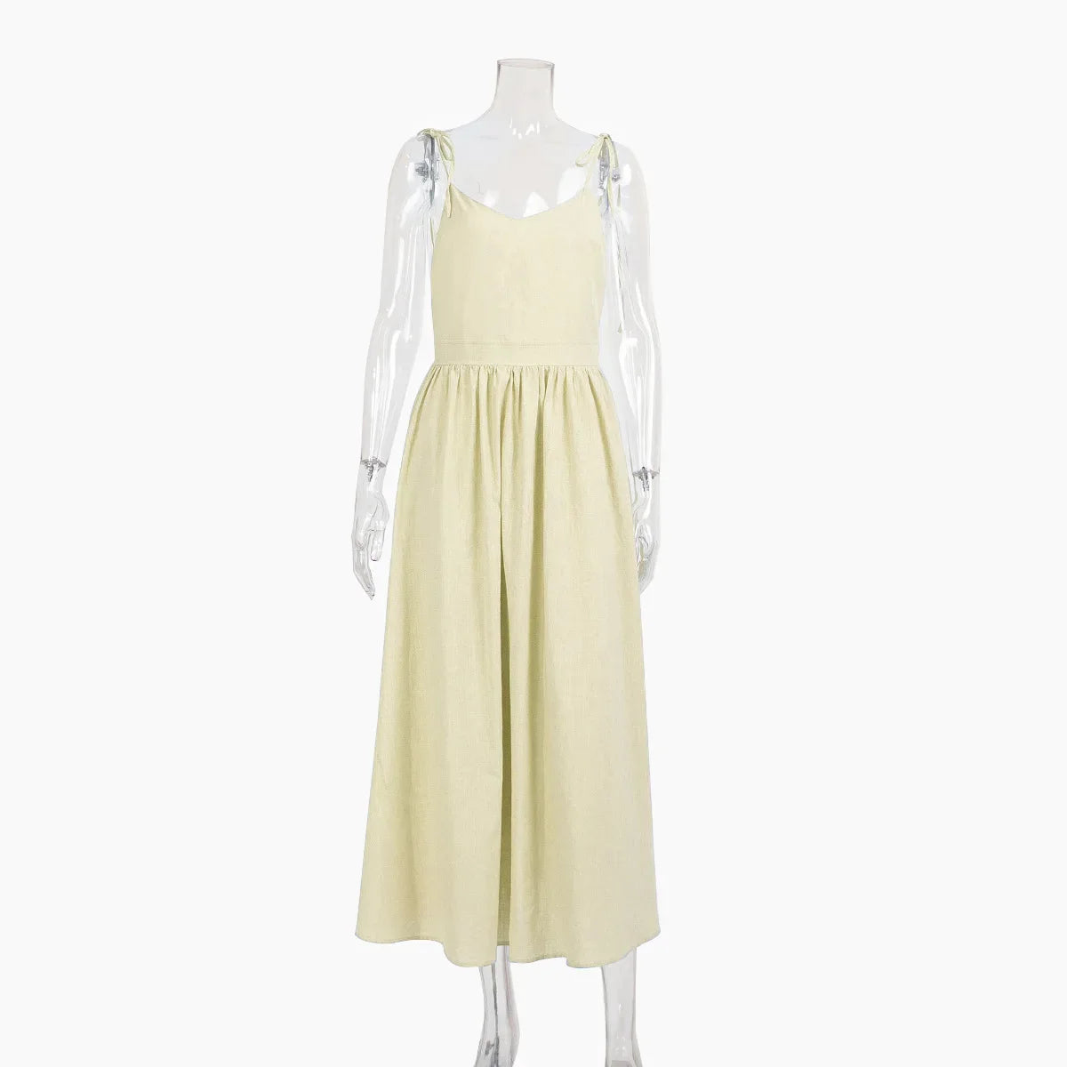 Bornladies Women’s Summer Beach A-Line Sling Dress – Vintage Loose V-Neck 100% Cotton Casual Sexy Hot Girl Style