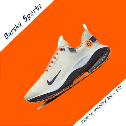 NIKE React Infinity Run Flyknit 4 GTX Sneakers for Men - Shock-Absorbing, Wear-Resistant Low Running Shoes