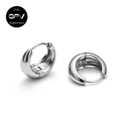 2PCS 316L Stainless Steel Earrings – Niche Design Perforated Luxury Jewelry for Women