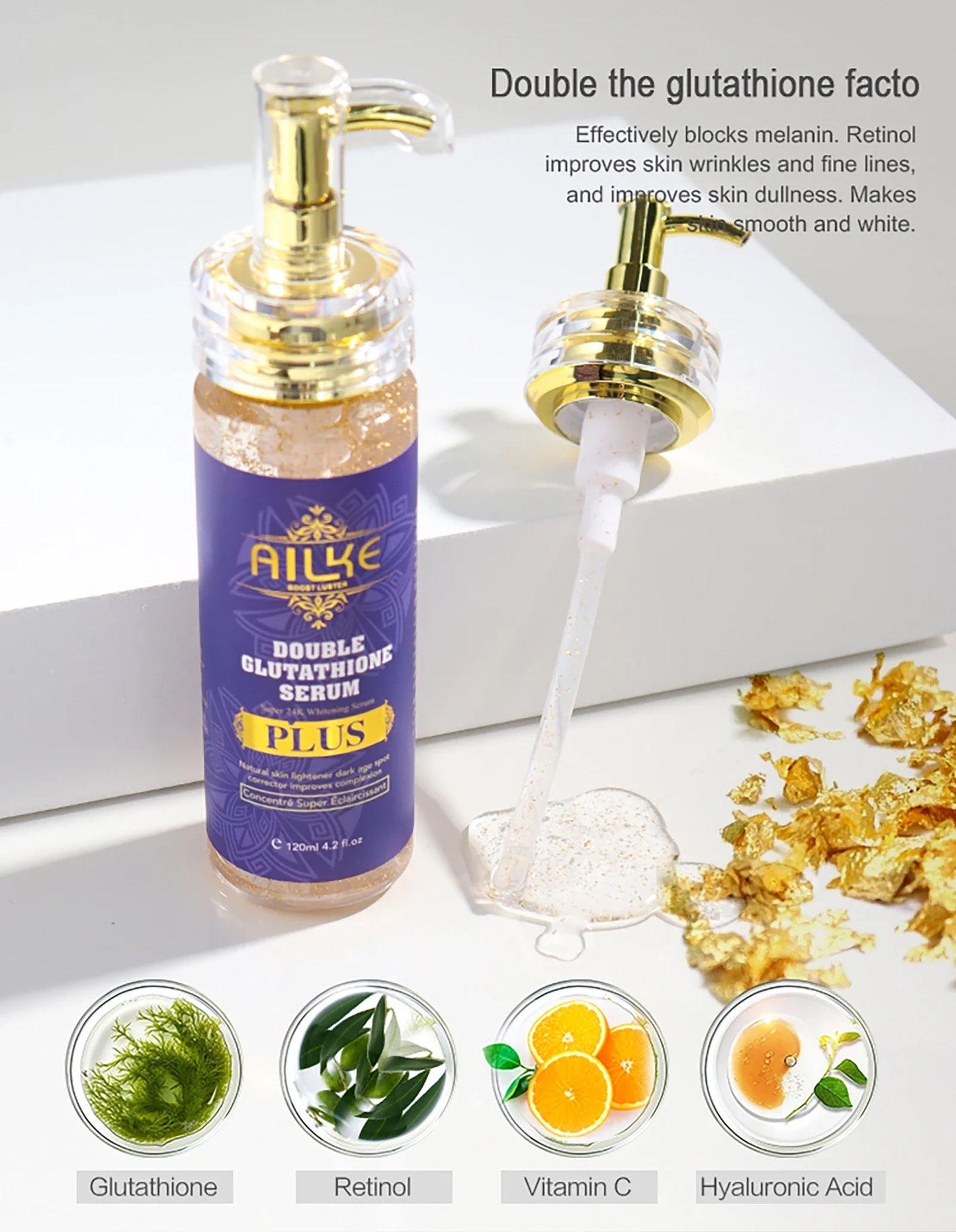 AILKE Glutathione Lightening Body Lotion – Moisturizing & Hydrating for Even Skin Tone and Dark Spot Improvement